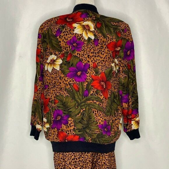 Vintage 90s Jumpsuit Jacket Set 10 Petite Leopard - Picture 4 of 11